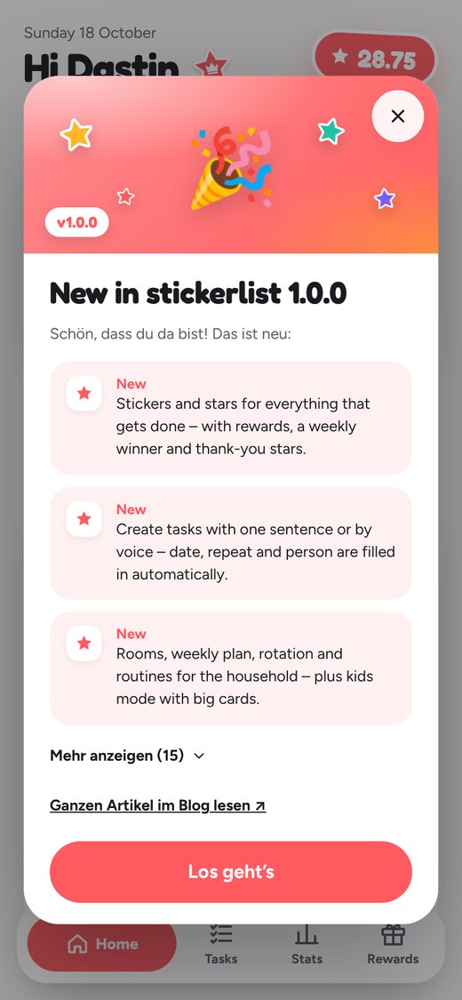After the update: the highlights at a glance.
