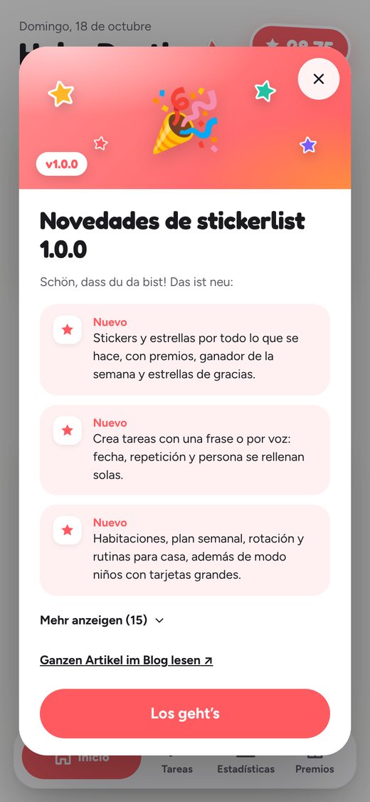 Después de actualizar: lo más importante de un vistazo.