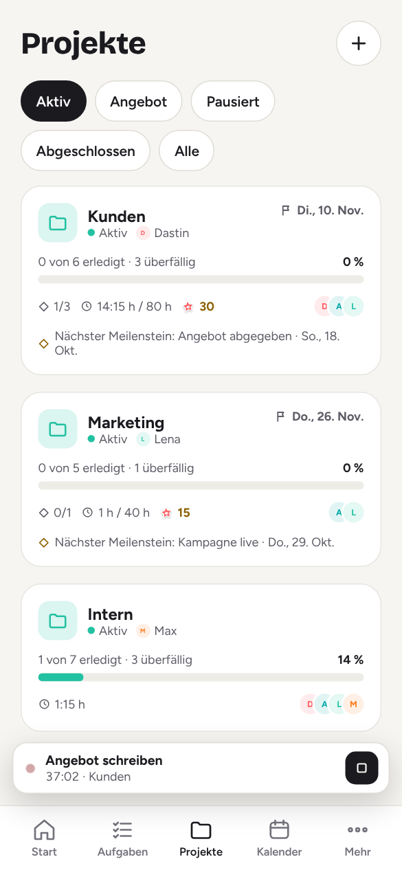 Zeit erfassen, abrechnen